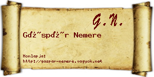 Gáspár Nemere névjegykártya